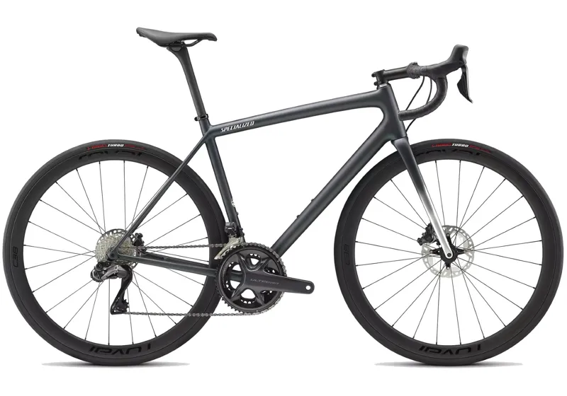 Specialized Aethos Expert Road Bike 2022 in Oil/Silver-1
